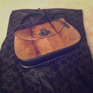 Vintage authentic Gucci calf hair leather bag