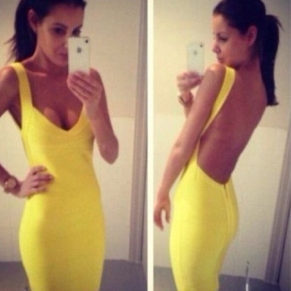 Yellow bandage dress