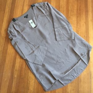 Ann Taylor Petite Taupe Top
