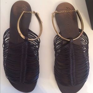 Gold- brown Giuseppe Zanotti strappy sandals