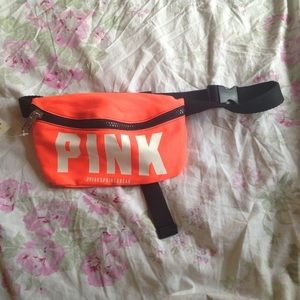 PINK neon orang fanny pack