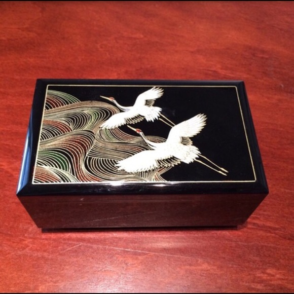 White crane music/jewelry box