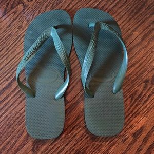 Green flip flops