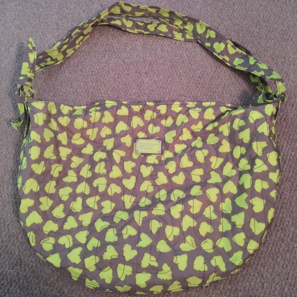 Marc by Marc Jacobs gray and lime green bag