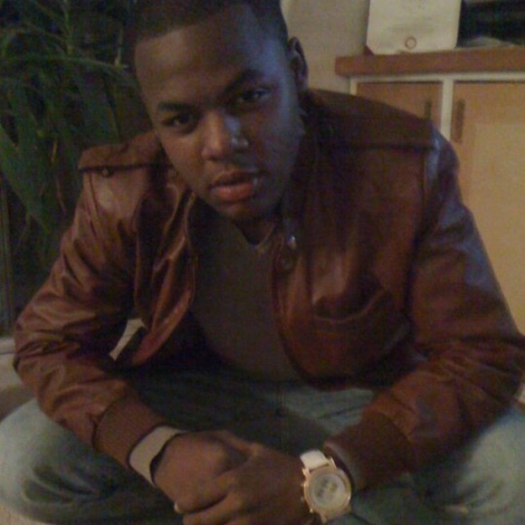 Dark tan leather biker jacket