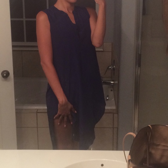 Navy Blue Silk Dress