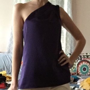 The Limited Deep Purple One Shoulder Dressy Top
