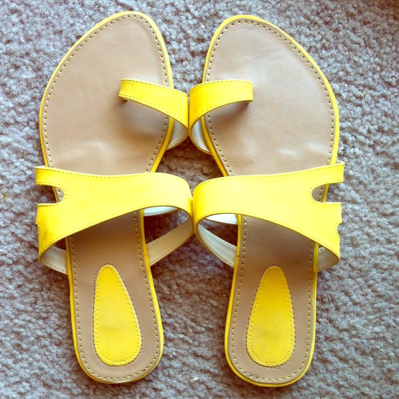 Yellow flat sandals