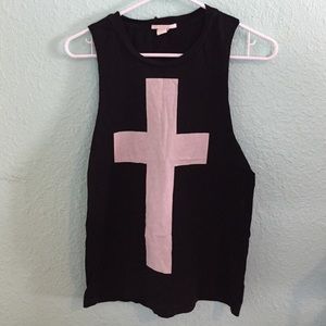 Forever 21 Black Cross Tank