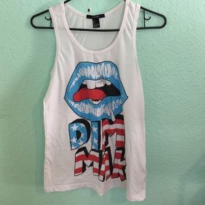 Dim Mak forever 21 blue lip tank
