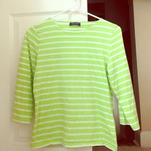 Saint James for J. Crew green striped shirt