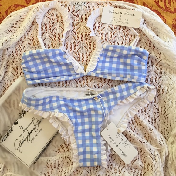 Vivi Rose Mummy Bikini in Blue Gingham