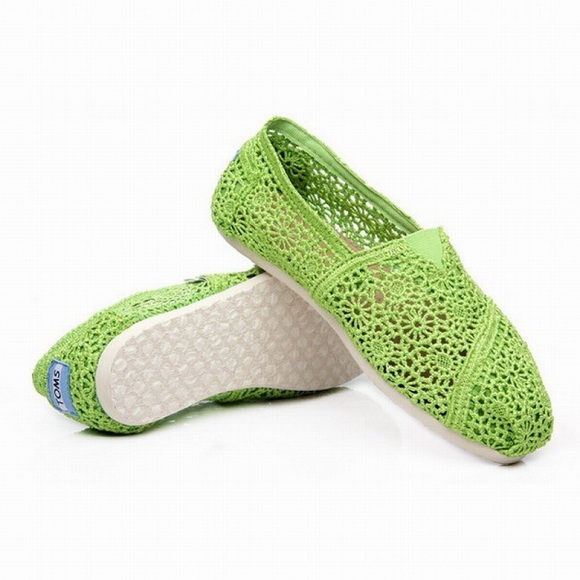 TOMS Neon Lime Crochet Classics 💋Make an offer!
