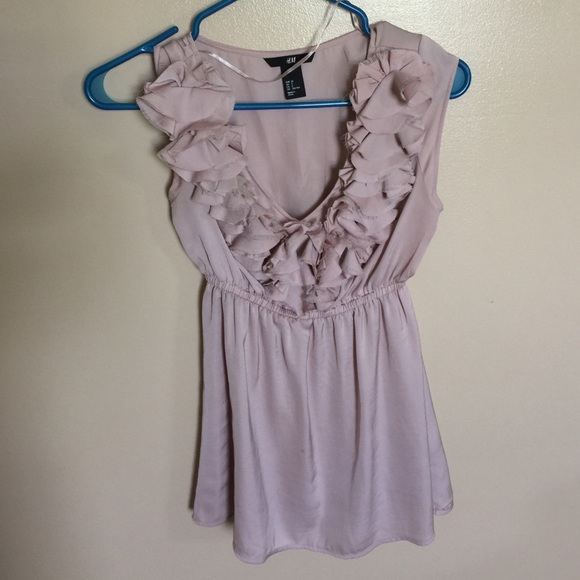 Pale pink empire waist blouse