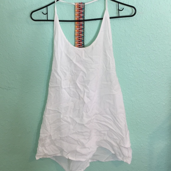 hi Lo white backless tank top