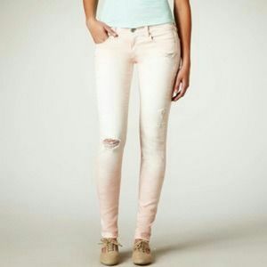 Pink bleached America Eagle jeggings pants