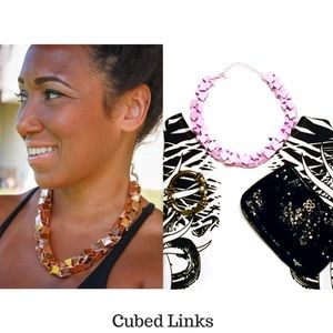 'Cubed Links' Statement Necklace