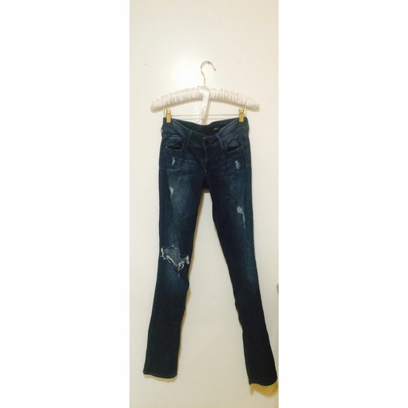 Studded Ripped Low Rise Skinnies