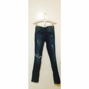 Studded Ripped Low Rise Skinnies