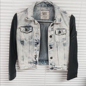 Zara denim jacket w/ leather touch