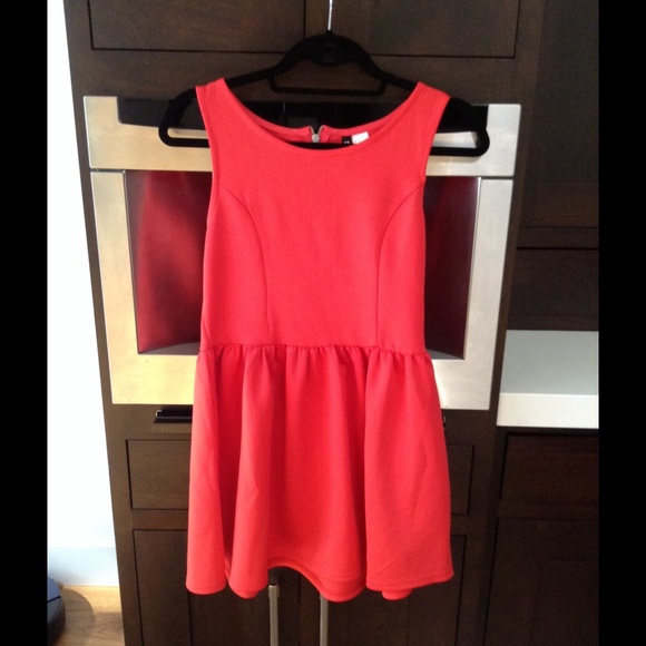 Bright Coral Skater Dress