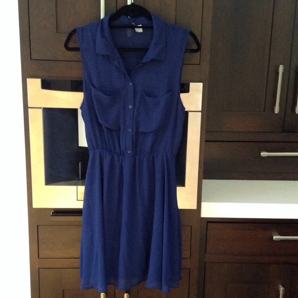 Blue shirt dress