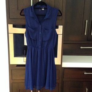 Blue shirt dress