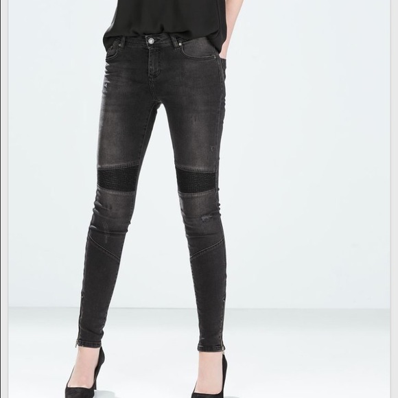 Brand new Zara Trf moto jeans