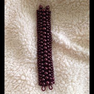 Burgundy Beaded Bracelet