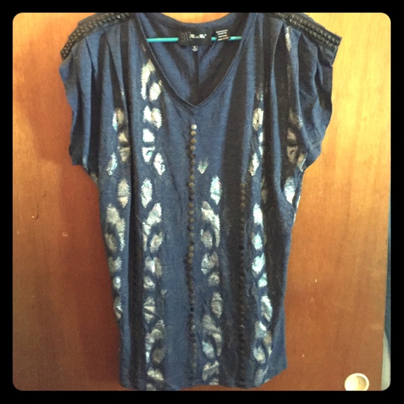 MISS ME navy studded top