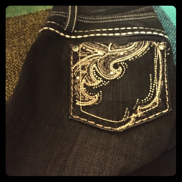 🚫SOLD🚫MISS ME black embellished jeans