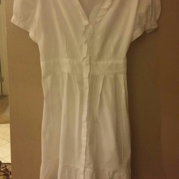 Cute White Cotton Short Sleeve Mini Babydoll Shirt