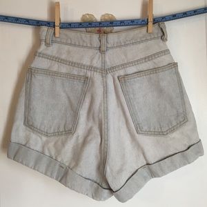 American Apparel Light Wash High Waist Jean Shorts