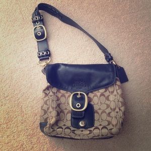 Coach Large Buckle Strap Shoulder Bag