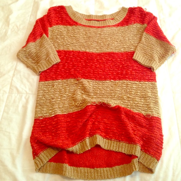 brown and orange oversized sweater