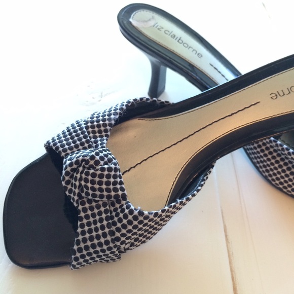 Liz Claiborne Shoes - Black and white polka dot kitten heels Liz Claiborne Shoes - Black and white polka dot kitten heels