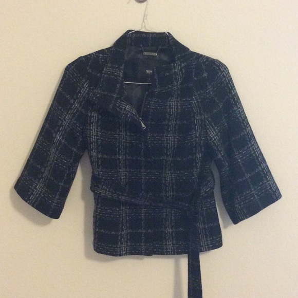 Mossimo 3/4 sleeve black plaid coat