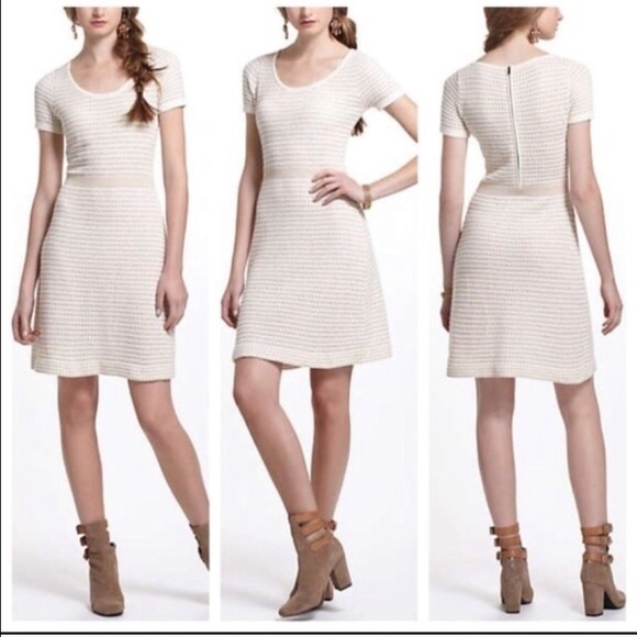 Anthropologie Sparrow Gilt Grid Sweaterdress
