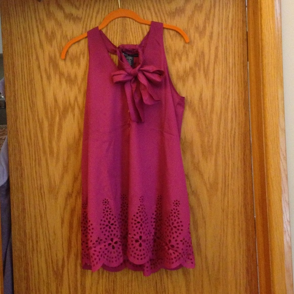 Magenta dress/tunic with laser cut detailing!