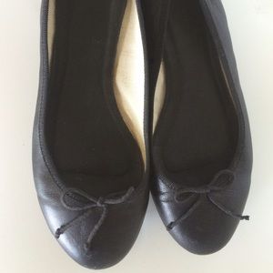 J CREW ballet black leather ballet flats