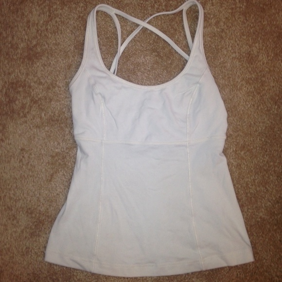 White Lulu Lemon workout top