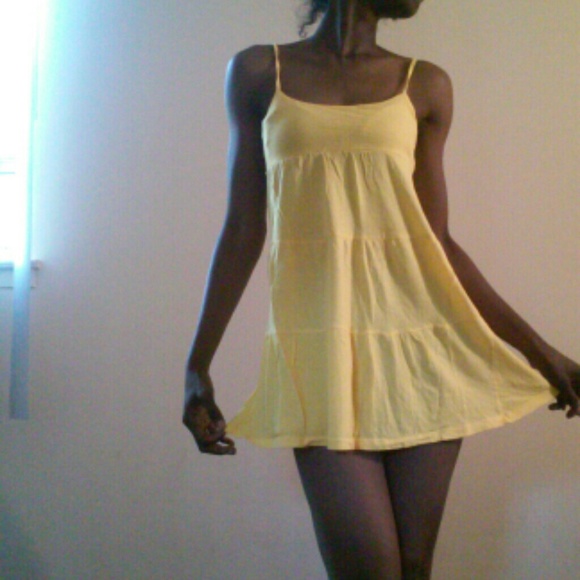 Vintage Havana Dresses & Skirts - DONATEDYellow mini dress/tunic/cover-up