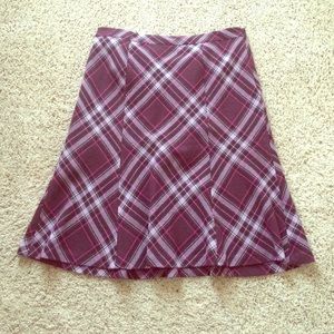 Purple plaid wool skirt