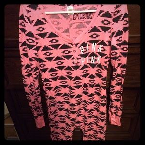 Vs pink pj onesie size medium