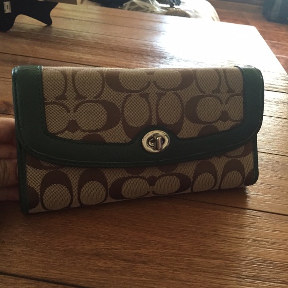 Beige and Green Wallet
