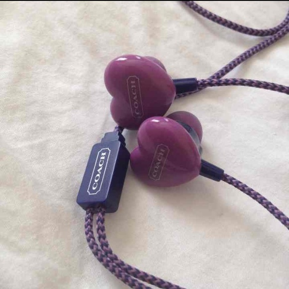 Authentic COACH heart earphones