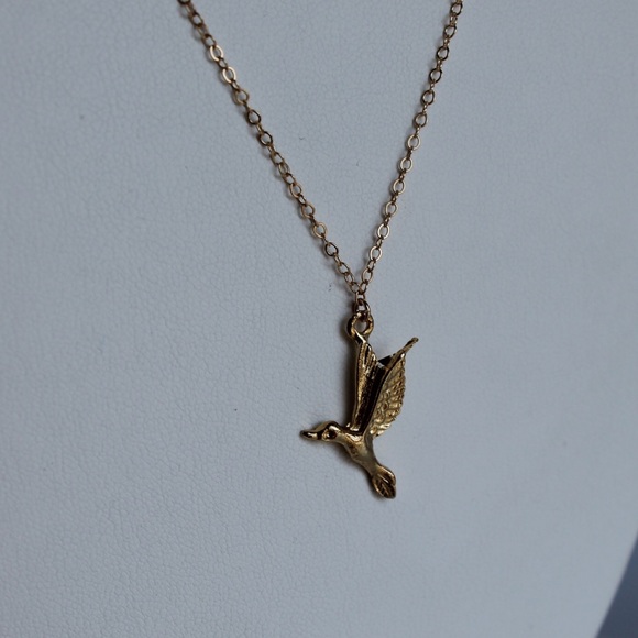 Hummingbird - Mockingjay Gold Filled Necklace - Picture 3 of 4