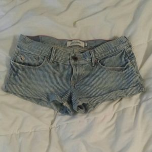 Abercrombie pinstriped denim shorts