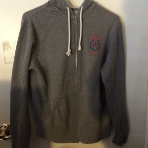 OBEY grey zip-up hooded sweater