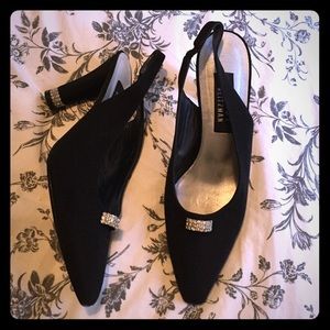 Stuart Weitzman Black Sling-back Evening Heels